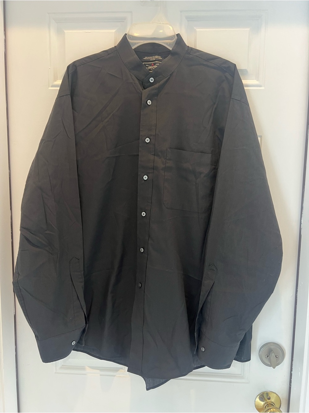 The Arrow Company Button Up Shirt Mens 16.5-34/35 Black Long Sleeve #951